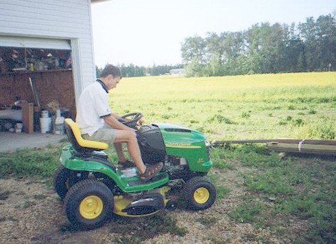 Mowing the lawn