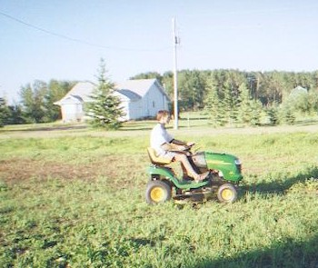 Mowing the lawn